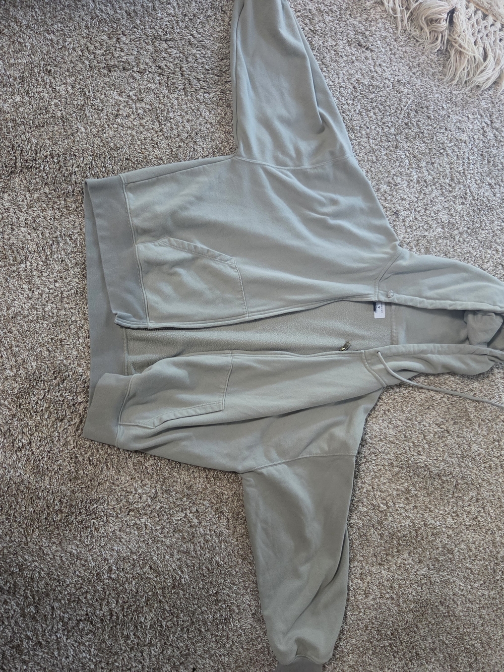American Eagle Outfitters Sage Green Zip-Up Hoodie